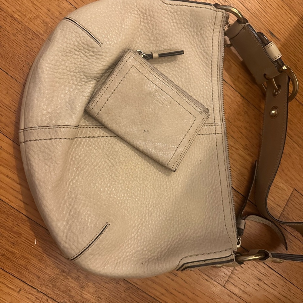 Coach Cream Leather Hobo Bag